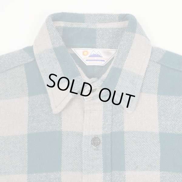 画像3: 80's SUNSHINE MOUNTAIN PRODUCTS ヘビーネルシャツ "GREEN×GRAY / MADE IN USA / FIVE BROTHER OEM" (3)