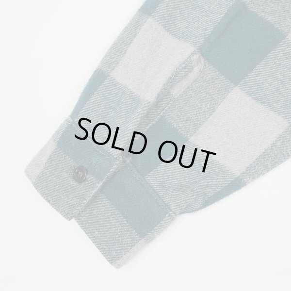 画像4: 80's SUNSHINE MOUNTAIN PRODUCTS ヘビーネルシャツ "GREEN×GRAY / MADE IN USA / FIVE BROTHER OEM" (4)