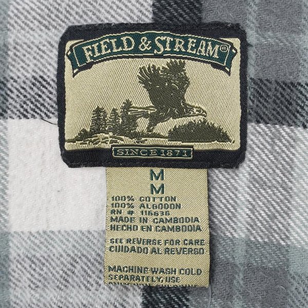 画像2: 00's FIELD & STREAM ヘビーネルシャツ “Gray Plaid” (2)