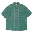 画像1: 90's ST JOHN'S BAY S/S コットンリネン レギュラーカラーシャツ "Blue Green Plaid" (1)