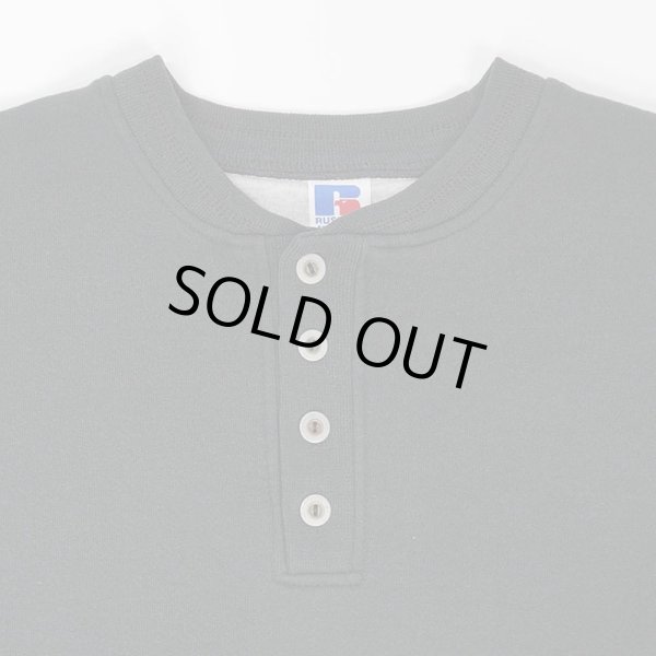 画像3: 90's RUSSELL ヘンリーネック スウェット "BLACK / MADE IN USA" (3)