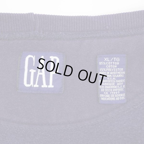 画像2: 90's OLD GAP 前V ブランクスウェット "FADE NAVY" (2)