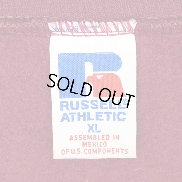 画像2: 90-00's RUSSELL 前V ブランクスウェット "BURGUNDY" (2)