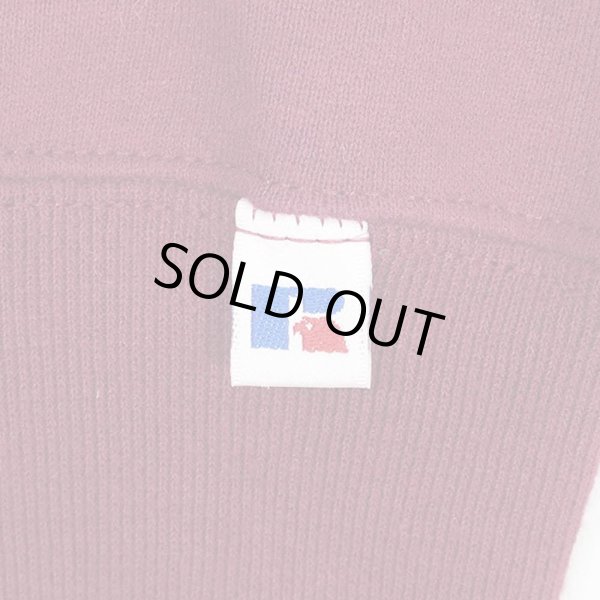 画像3: 90-00's RUSSELL 前V ブランクスウェット "BURGUNDY" (3)