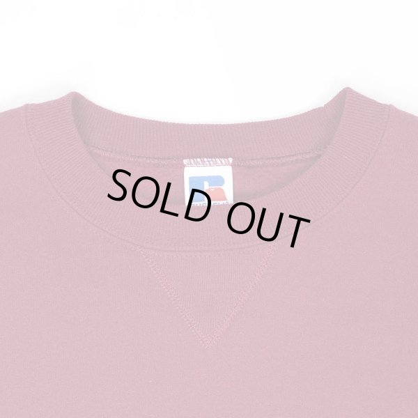 画像4: 90-00's RUSSELL 前V ブランクスウェット "BURGUNDY" (4)