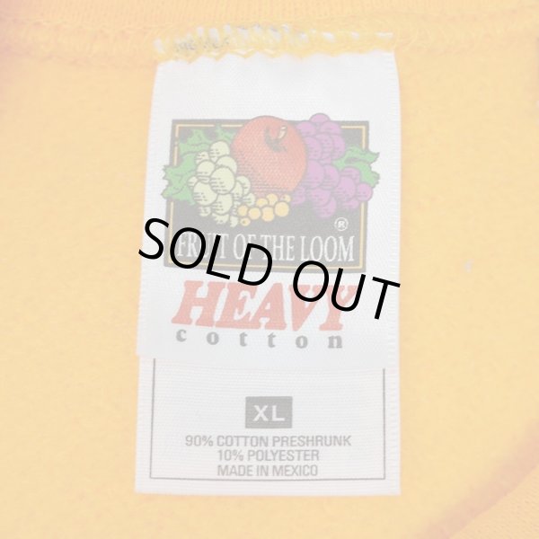 画像2: 90-00's Fruit of the loom ブランクスウェット "DEADSTOCK / YELLOW" (2)