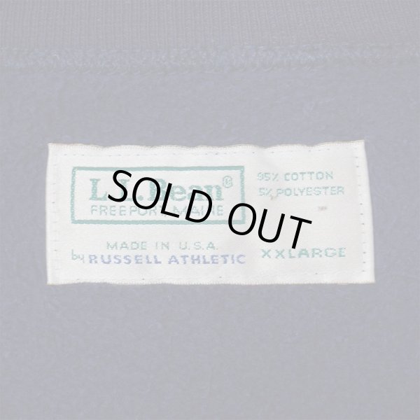 画像2: 90's L.L.Bean × RUSSELL 前V ブランクスウェット "MADE IN USA / FADE NAVY" (2)