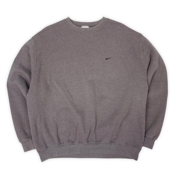 画像1: 00's NIKE ロゴ刺繍 スウェット "CHARCOAL" (1)