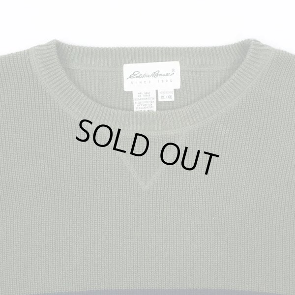 画像3: 90's Eddie Bauer 前V コットンニット "白タグ" (3)
