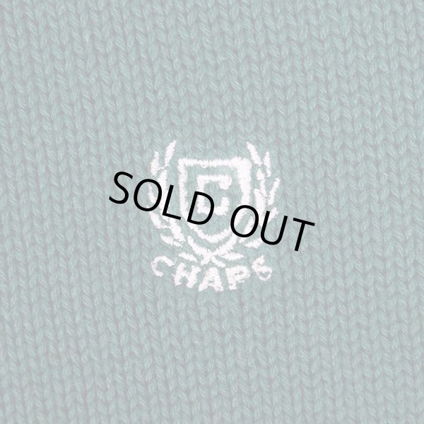 画像3: 00's CHAPS ロゴ刺繍 コットンニット "DEADSTOCK / GREEN" (3)