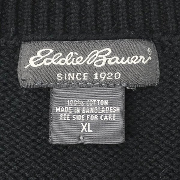 画像2: 00's Eddie Bauer コットンニット “BLACK” (2)