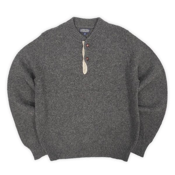 画像1: 90's LANDS' END ヘンリーネック ウールニット "MADE IN USA" (1)