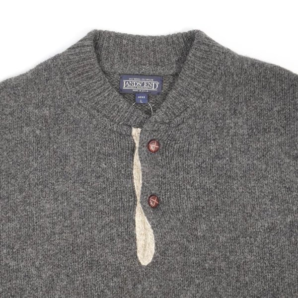 画像3: 90's LANDS' END ヘンリーネック ウールニット "MADE IN USA" (3)