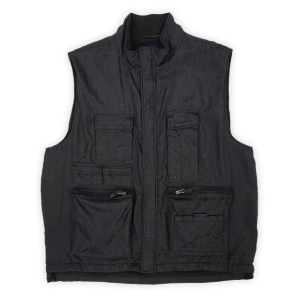 画像1: 00's OLD GAP フリースライナー ナイロンベスト "BLACK" (1)