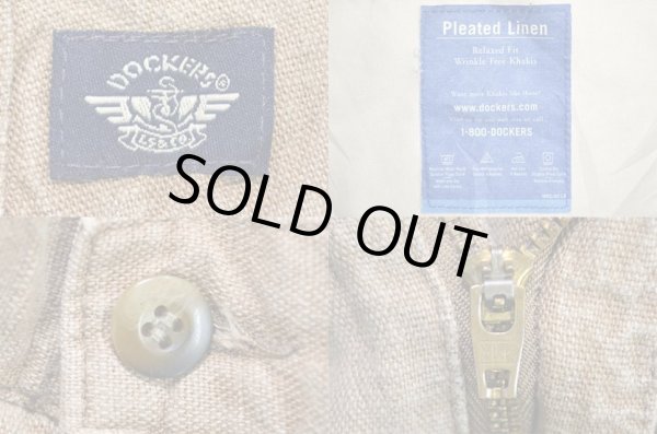 画像3: 90's DOCKERS 2タック リネントラウザー (3)