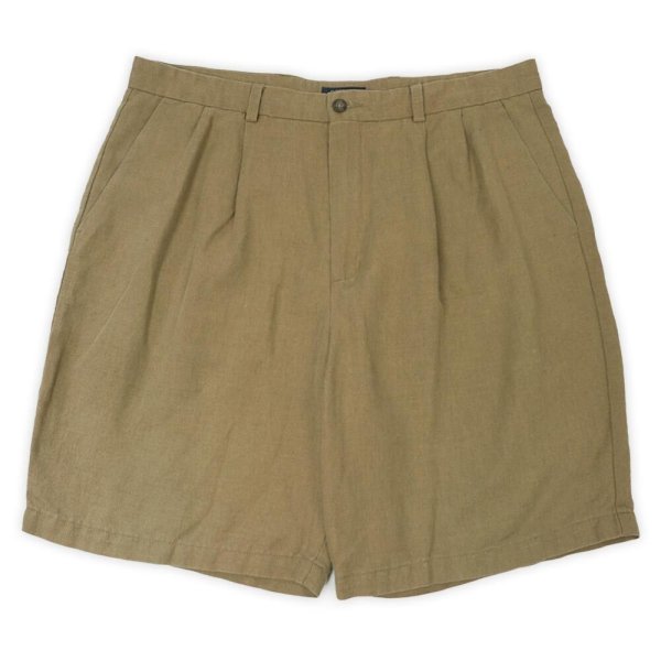 画像1: 00's DOCKERS 2タック コットンリネンショーツ "BROWN / W36" (1)