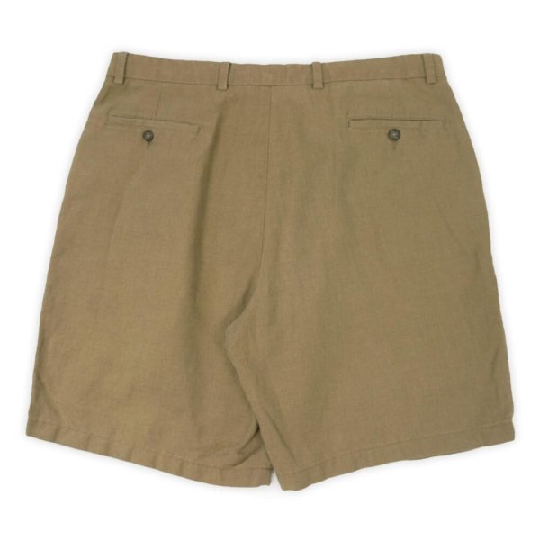 画像2: 00's DOCKERS 2タック コットンリネンショーツ "BROWN / W36" (2)
