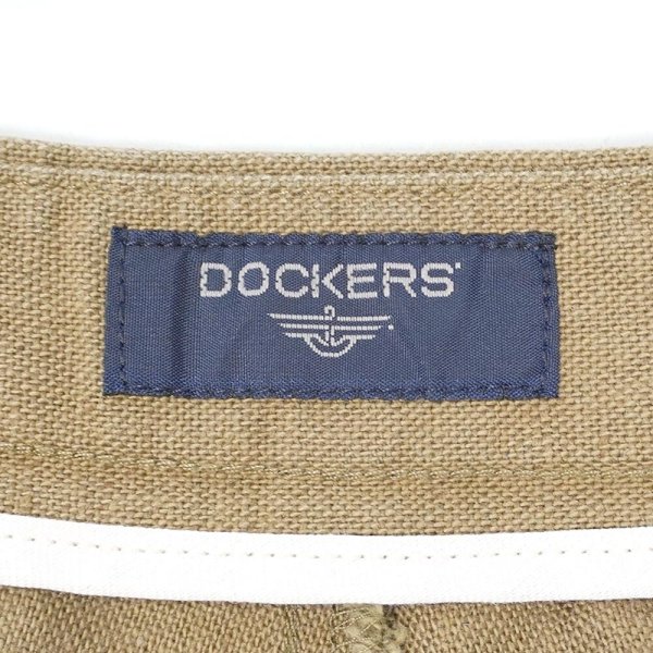 画像3: 00's DOCKERS 2タック コットンリネンショーツ "BROWN / W36" (3)