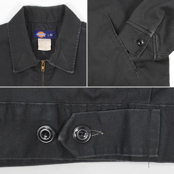 画像3: Early 00's Dickies キルティングライナー アイゼンハワージャケット "FADE BLACK" (3)