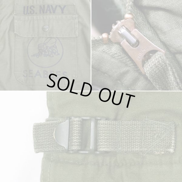 画像3: 60's US.NAVY A-2 デッキジャケット "MEDIUM / SEABEES STENCIL" (3)