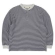 画像1: 90's Eddie Bauer ボーダー柄 ヘンリーネックカットソー "白タグ" (1)