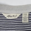 画像2: 90's Eddie Bauer ボーダー柄 ヘンリーネックカットソー "白タグ" (2)