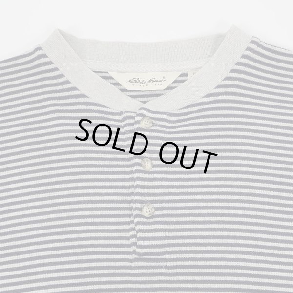 画像3: 90's Eddie Bauer ボーダー柄 ヘンリーネックカットソー "白タグ" (3)