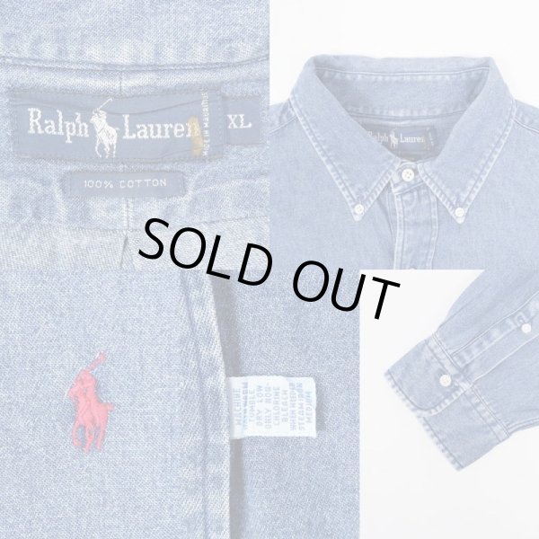 画像3: 90's Polo Ralph Lauren デニムボタンダウンシャツ (3)