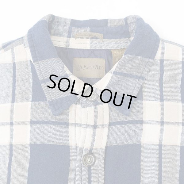 画像3: 90's ST.JOHN'S BAY キルティングライナー ネルシャツ "NAVY Plaid" (3)