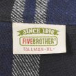 画像2: 90's FIVE BROTHER ヘビーネルシャツ "MADE IN USA / BLUE×BLACK Plaid" (2)