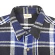 画像4: 90's FIVE BROTHER ヘビーネルシャツ "MADE IN USA / BLUE×BLACK Plaid" (4)