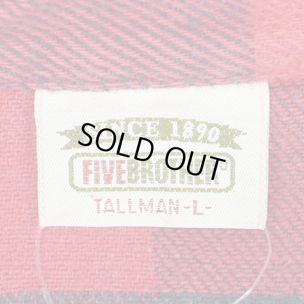 画像2: 90's FIVE BROTHER ブロックチェック柄 ヘビーネルシャツ "RED×BLACK / MADE IN USA" (2)