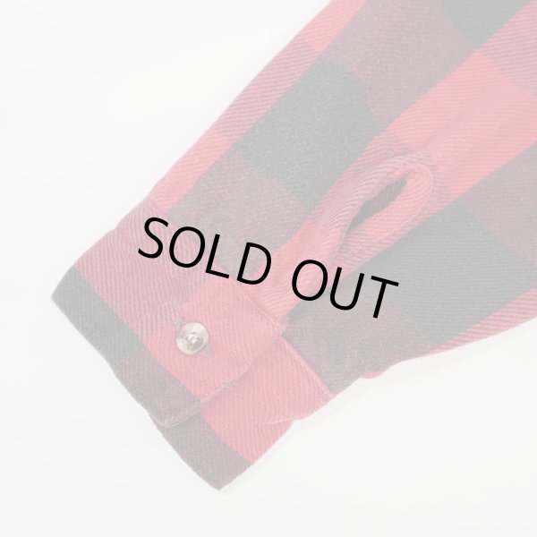 画像5: 90's FIVE BROTHER ブロックチェック柄 ヘビーネルシャツ "RED×BLACK / MADE IN USA" (5)