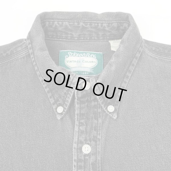 画像3: 90's ST JOHN'S BAY ブラックデニム ボタンダウンシャツ "VINTAGE COLORS" (3)