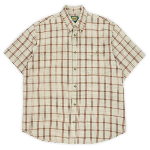 画像1: 00's Cabela's S/S ボタンダウンシャツ “Light Brown Plaid” (1)