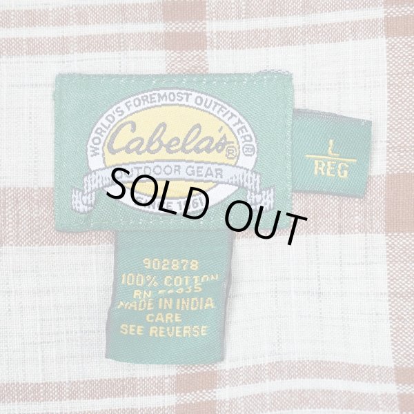 画像2: 00's Cabela's S/S ボタンダウンシャツ “Light Brown Plaid” (2)