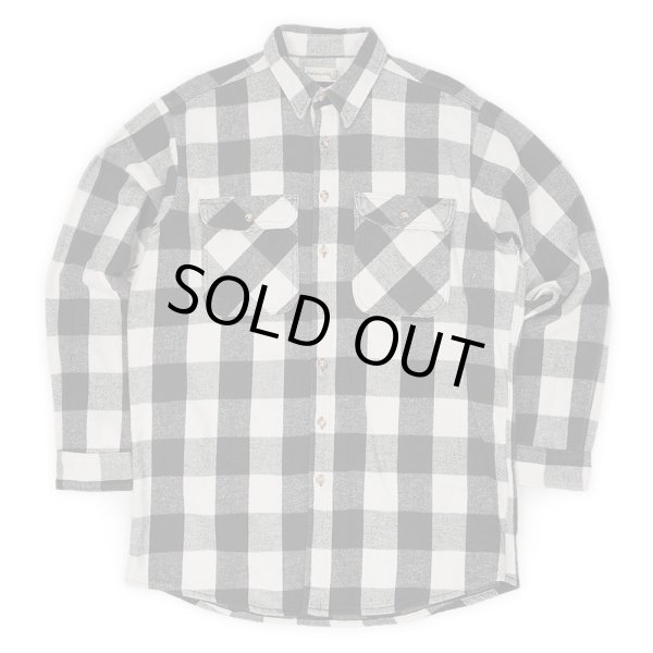 画像1: 00's FieldMaster ブロックチェック柄 ヘビーネルシャツ "BLACK×WHITE" (1)