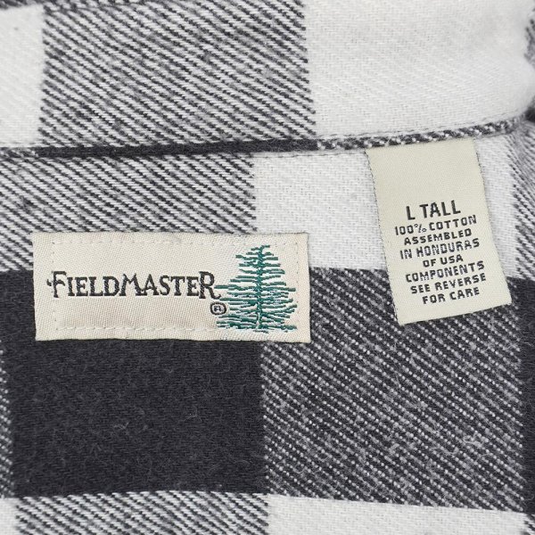 画像2: 00's FieldMaster ブロックチェック柄 ヘビーネルシャツ "BLACK×WHITE" (2)