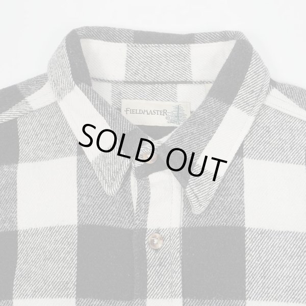 画像3: 00's FieldMaster ブロックチェック柄 ヘビーネルシャツ "BLACK×WHITE" (3)