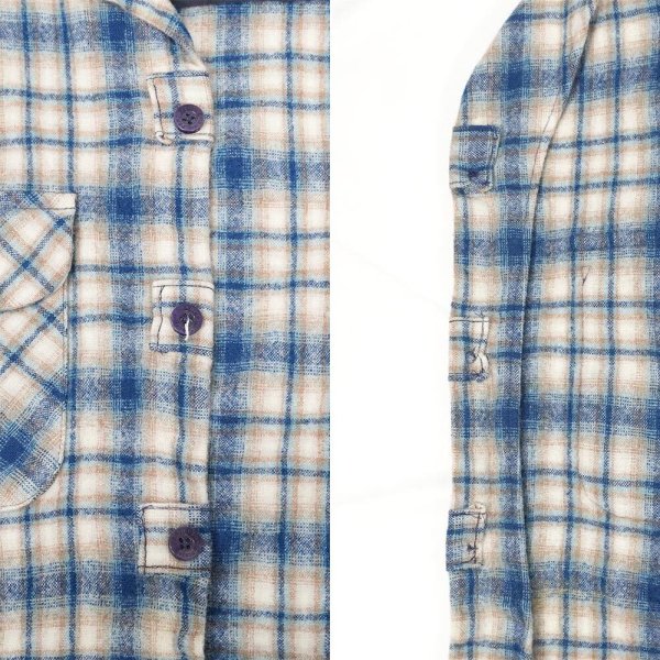 画像4: 00's Pendleton オープンカラー ウールシャツ "Ombre Plaid" (4)