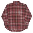 画像1: 90's TOWNCRAFT フランネル ボタンダウンシャツ "Red×Black Plaid / DEADSTOCK" (1)