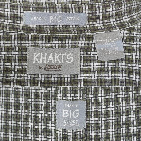 画像2: 90's KHAKI'S by ARROW ボタンダウンシャツ "Olive Plaid / BIG OXFORD" (2)