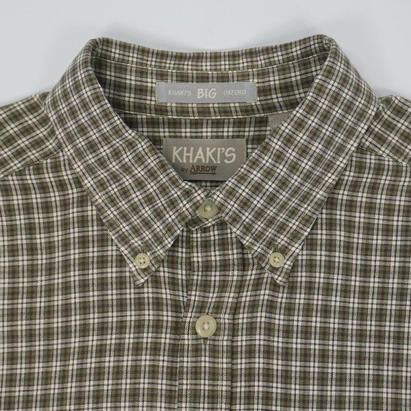 画像3: 90's KHAKI'S by ARROW ボタンダウンシャツ "Olive Plaid / BIG OXFORD" (3)
