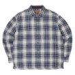 画像1: Late 90's ST JOHN'S BAY ヘビーネルシャツ "Navy Ombre Plaid" (1)