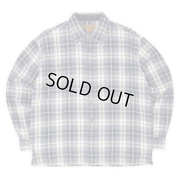 画像1: Late 90's ST JOHN'S BAY ヘビーネルシャツ "Navy Ombre Plaid" (1)