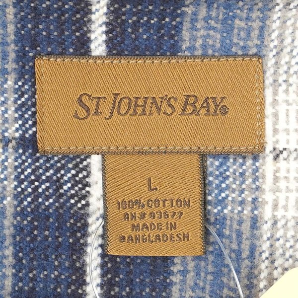 画像2: Late 90's ST JOHN'S BAY ヘビーネルシャツ "Navy Ombre Plaid" (2)