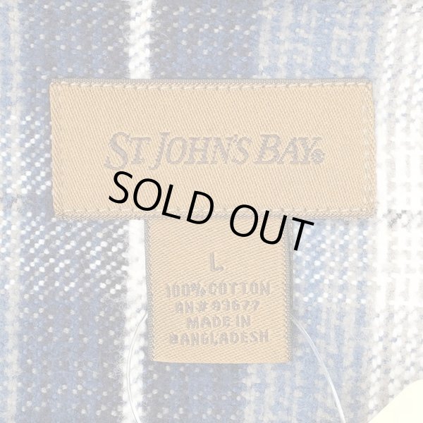 画像2: Late 90's ST JOHN'S BAY ヘビーネルシャツ "Navy Ombre Plaid" (2)