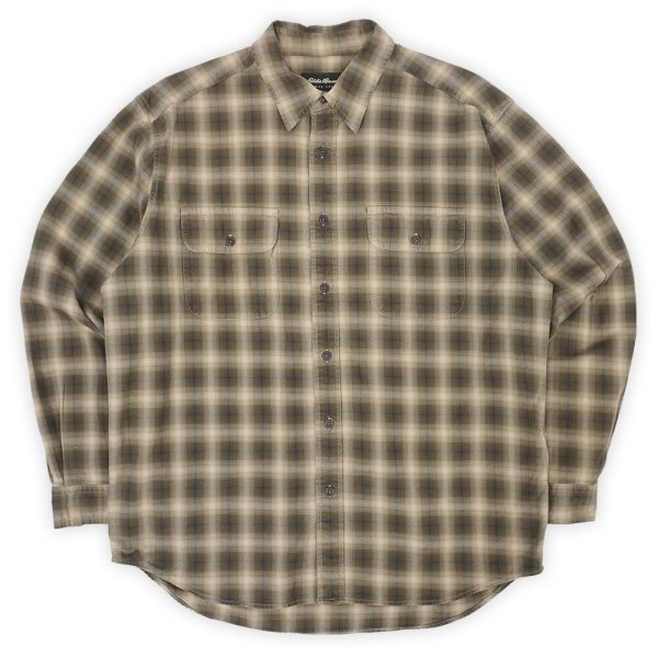 画像1: Early 00's Eddie Bauer コットンワークシャツ "Ombre Plaid" (1)