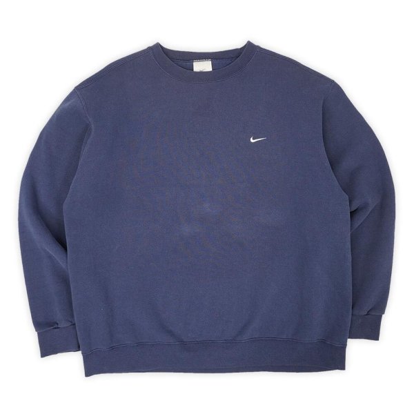 画像1: 00's NIKE ロゴ刺繍 スウェット "FADE NAVY" (1)