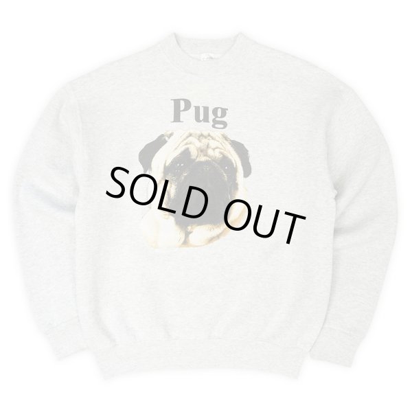 画像1: 90's Pug ドッグプリントスウェット "Fruit of the loom body / MADE IN USA" (1)